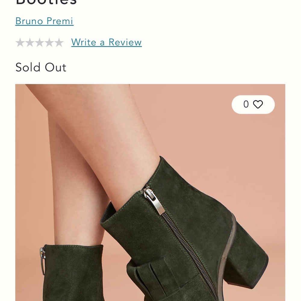 Anthropologie Bruno Premi Kiltie Dark Green Suede Booties